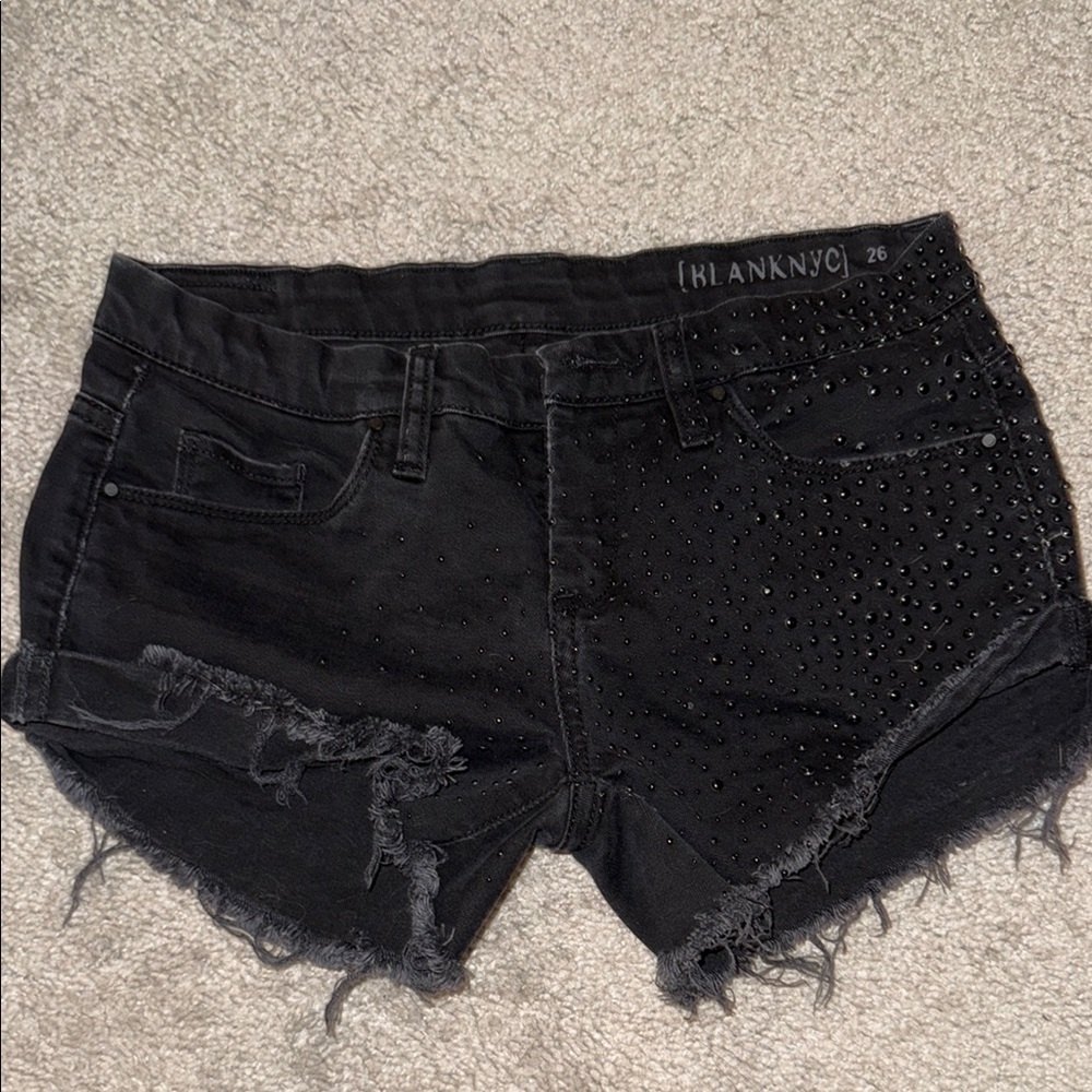 Blank NYC Women's Black Studded Shorts
